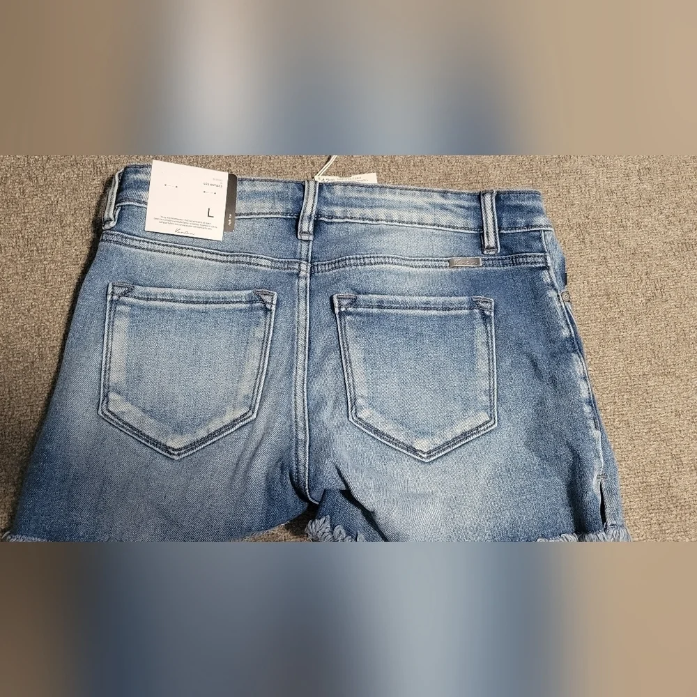 Women's Blue Denim Shorts - Picture 2 of 6